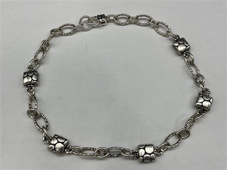 ORNATE SILVER PLATED LINK NECKLACE (17”)