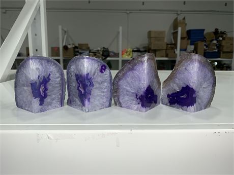 SMALL AGATE BOOK ENDS
