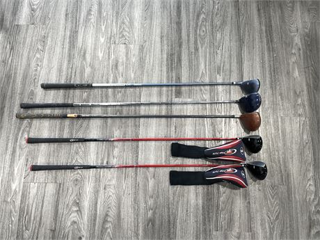 5 MISC RIGHT HANDED GOLF CLUBS
