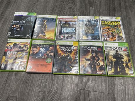 7 XBOX 360 GAMES & 3 XBOX GAMES (CONDITION VARIES)