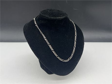 925 STERLING MARKED SILVER NECKLACE - 23” LONG 19 GRAMS
