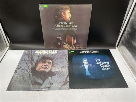 3 JOHNNY CASH RECORDS - EXCELLENT (E)