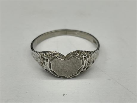 STERLING SILVER 925 ENGRAVABLE HEART RING SZ. 6