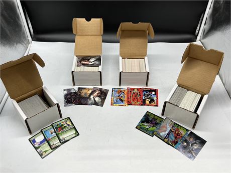 4 BOXES OF COLLECTOR CARDS - DC, DRAGON BALL Z, XFILES, DARK ANGEL
