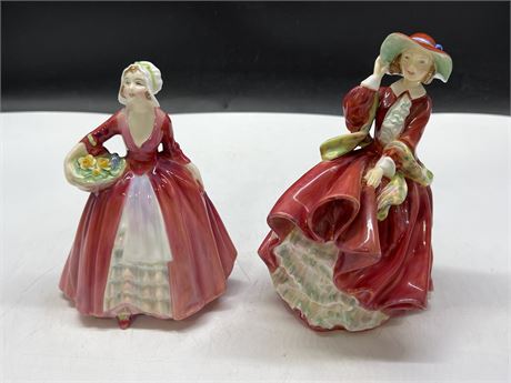 2 ROYAL DOULTON FIGURES - HAVE CRACKS / REPAIRS (AS IS) 7” TALL