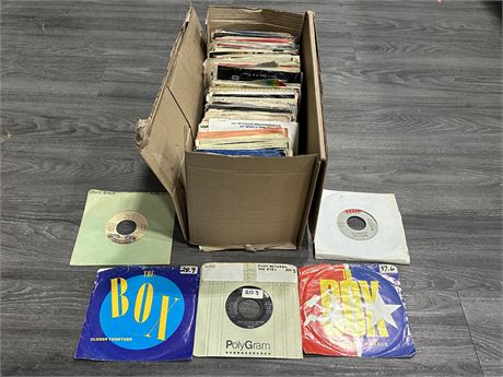 BOX OF 45RPM RECORDS - CONDITION VARIES