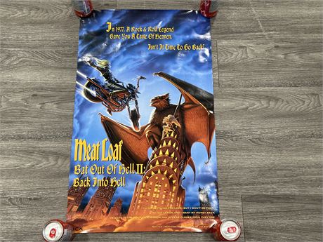 1993 MEAT LOAF BAT OUT OF HELL BACK INTO HELL POSTER - 18”x30”