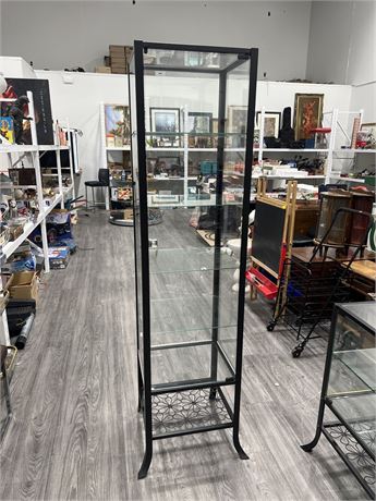 6FT STAND UP METAL / GLASS DISPLAY CASE W/ KEYS - VERY CLEAN