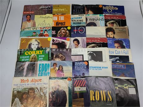 35 MISC 45'S WITH PICTURES SLEEVES (good condition)