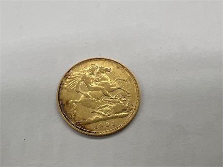 1901 GREAT BRITAIN GOLD COIN - 3 GRAMS