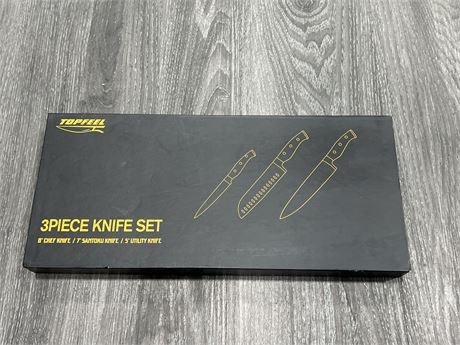 NEW TOPFEEL 3PC KNIFE SET - SPECS IN PHOTOS
