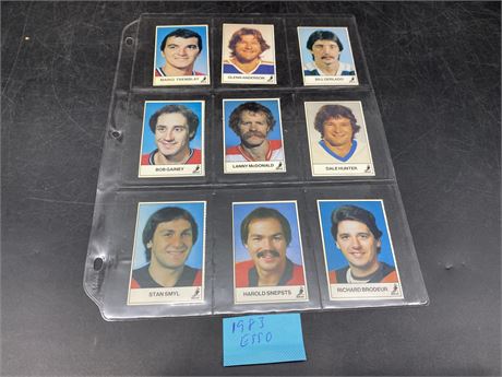 (9) 1983 NHL ESSO CARDS