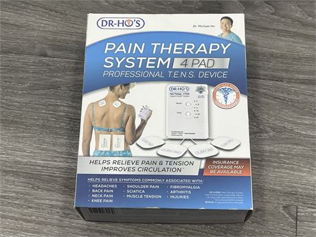 NEW DR-HO’S PAIN THERAPY SYSTEM 4 PAD PROFESSIONAL T.E.N.S. DEVICE