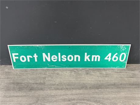 VINTAGE FORT NELSON STREET SIGN - 35”x9”