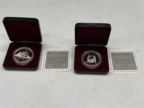 2 ROYAL CANADIAN MINT ANNIVERSARY SILVER COINS