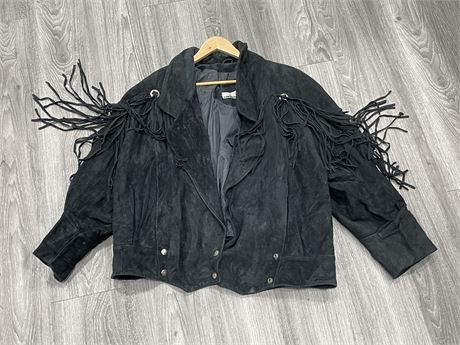 VINTAGE FRINGED SUEDE DIANA MARCO JACKET WITH SNAPS