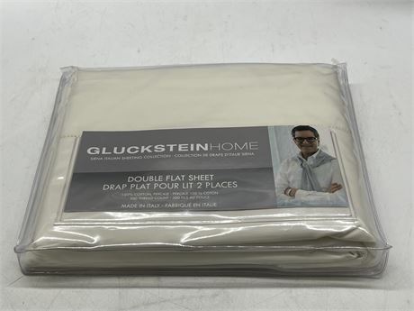 GLUCKSTEIN HOME DOUBLE FLATT SHEET SET - RETAIL $79.99