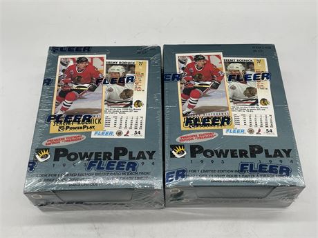 2 SEALED BOXES 1993-94 FLEER POWER PLAY PREMIERE EDITION HOCKEY (36 PACKS/BOX)