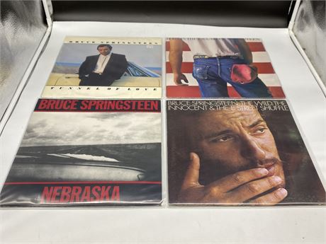 4 BRUCE SPRINGSTEEN RECORDS - NEAR MINT (NM)