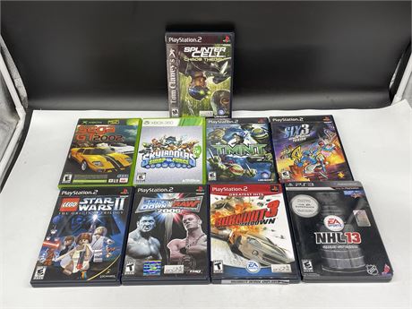 LOT OF 9 PS2, XBOX, XBOX360 & PS3 GAMES