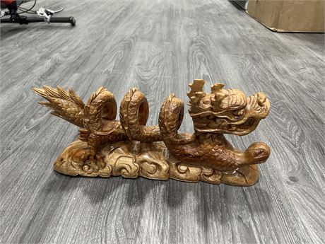 CHINESE WOODEN HAND CARVED DRAGON 15”
