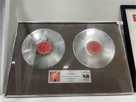 FRAMED LOVERBOY CERTIFIED DOUBLE PLATINUM RECORDS