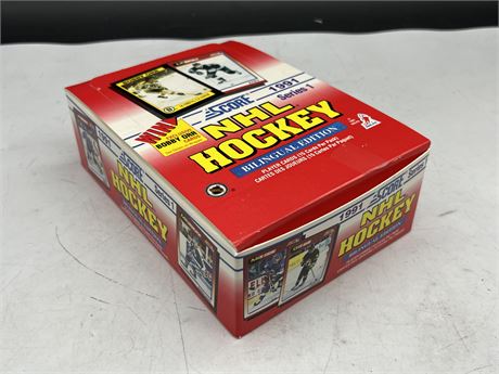 1991 SCORE NHL PACK BOX - 36 UNOPENED PACKS