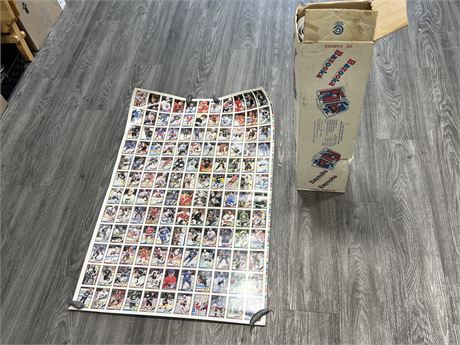 BOX OF BAZOOKA UNCUT HOCKEY CARDS - 3 SHEETS