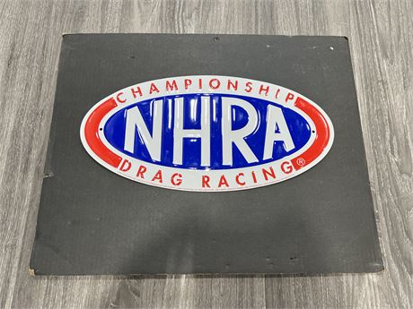 NHRA DRAG RACING METAL SIGN (16” wide)