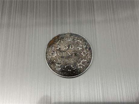 CANADIAN 50 CENT 1892 COIN