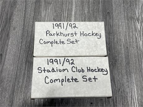 (2) 91’/92’ STADIUM CLUB + PARKHURST HOCKEY COMPLETE SETS