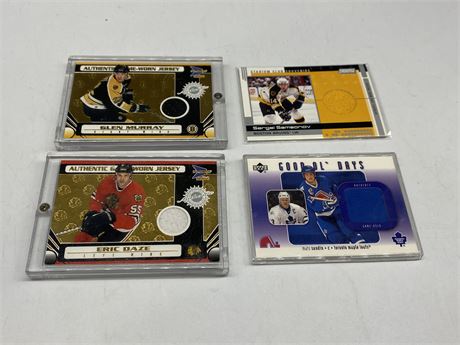 4 NHL JERSEY CARDS INCLUDING SUNDIN