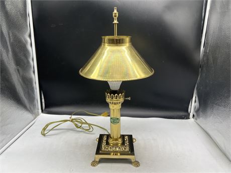 MCM BRASS ORIENT EXPRESS TABLE LAMP - WORKING - 20”