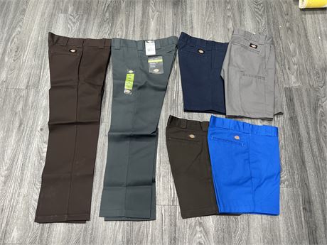 LOT OF NEW DICKIES PANTS / SHORTS - SIZES LOW 30’s