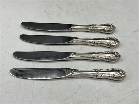 4 STERLING HANDLED KNIVES