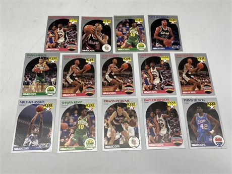 (14) 1990 ROOKIE NBA HOOPS CARDS