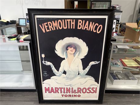 VERMOUTH BIANCO MARTINI & ROSSI FRAMED WALL DECOR - 41”x57”