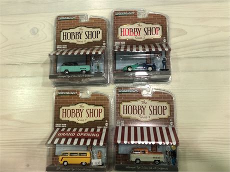 4 NEW GREENLIGHT ASSORTED HOBBY SHOP LIMITED EDITION COLLECTABLES