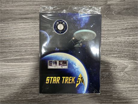 ROYAL CANADIAN MINT STAR TREK FINE SILVER .25 CENT COIN / STAMPS