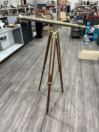 VINTAGE BRASS TELESCOPE - AS IS (62” tall)