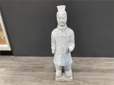 LARGE VINTAGE TERRACOTTA ARMY WARRIOR - PLASTER (24” tall)