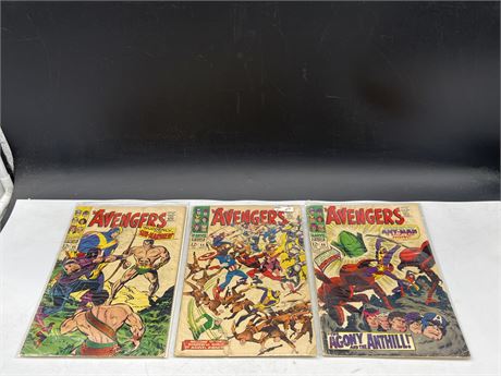 THE AVENGERS #40 #44 #46 - LOW GRADE