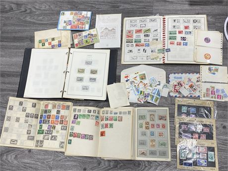 LARGE LOT OF MISC STAMPS - INCLUDES CANADA & USA