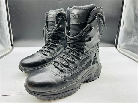 REEBOK RAPID RESPONSE 8” WORK BOOTS (WATER PROOF) (SIZE MENS 10.5) (RB8877)