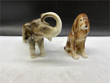 ROYAL DUX DOG AND ELEPHANT (5.5” TALL)