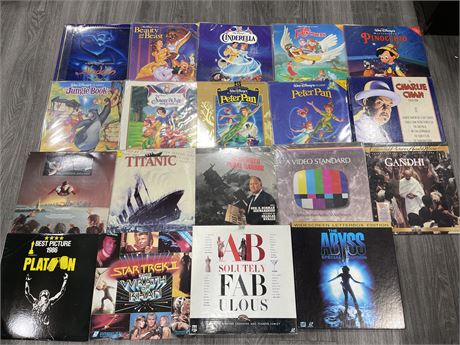 COLLECTION OF 19 12” LASERDISCS, VARIOUS TITLES