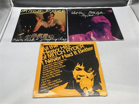 3 MITCH RYDER RECORDS - EXCELLENT (E)