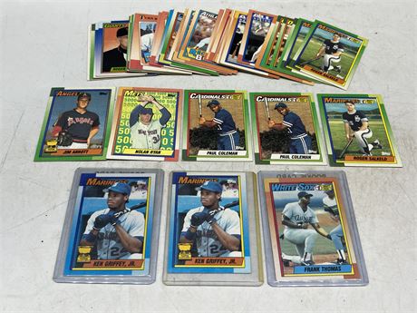 (50) 1990s TOPPS MLB CARDS INCLUDING ROOKIES
