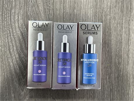 3 SEALED OLAY SERUM PRODUCTS