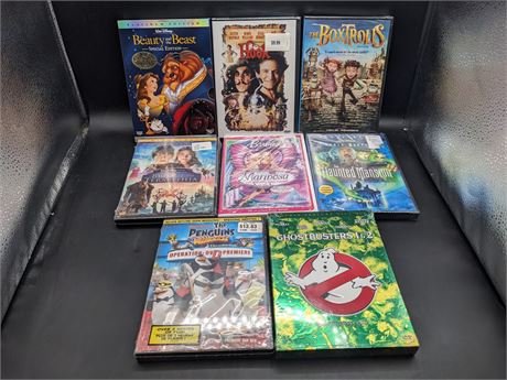 8 SEALED FAMILY AND KIDS DVD MOVIES